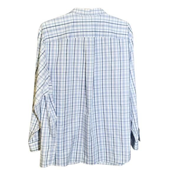 Duluth Trading Co Mens Blue Wrinklefighter Long Sleeve Button Shirt Size 4X - Picture 2 of 6